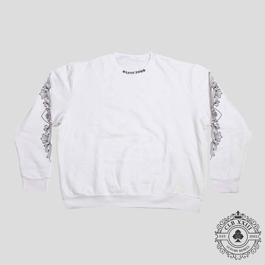 Chrome Hearts Love You Crewneck in White