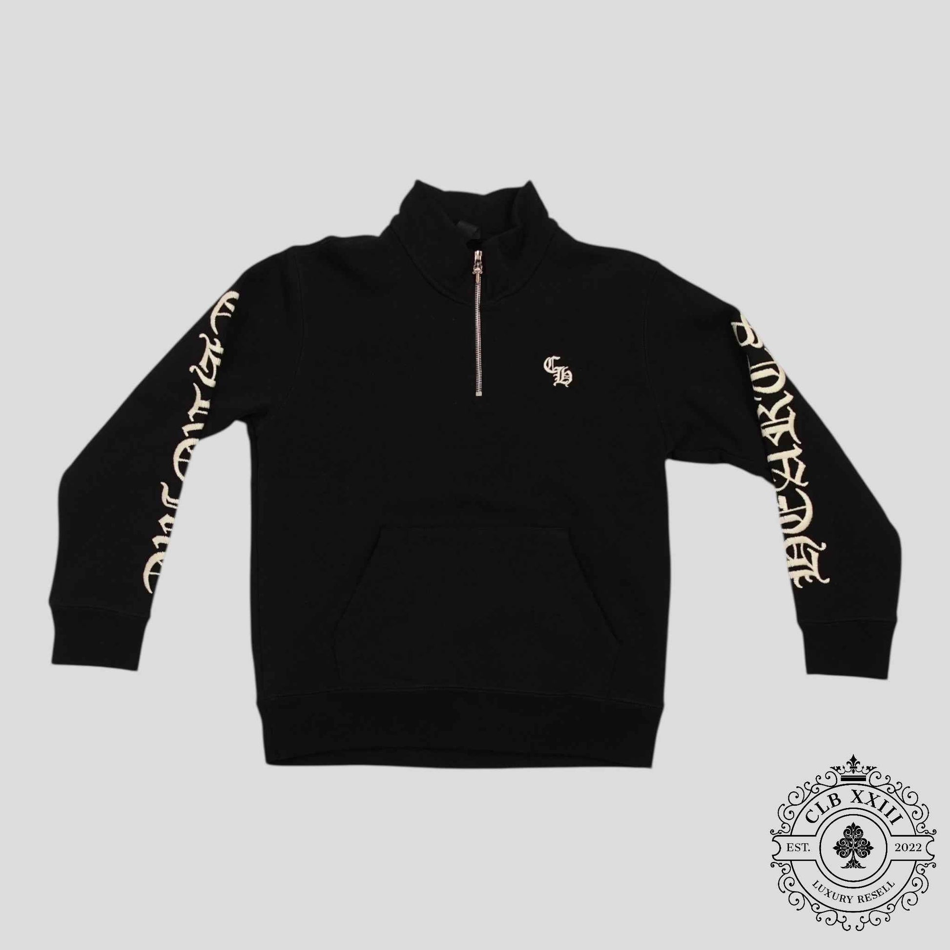 Chrome Hearts CH Embroidered Quarter Zip in Black