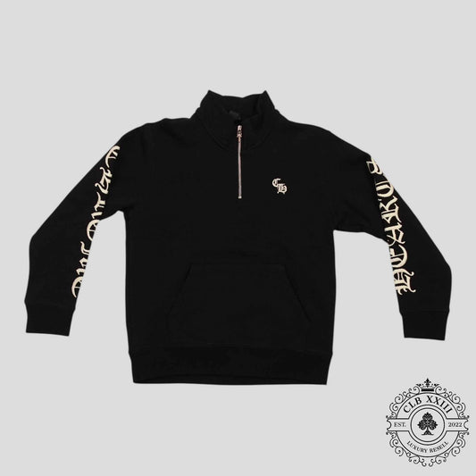 Chrome Hearts CH Embroidered Quarter Zip in Black