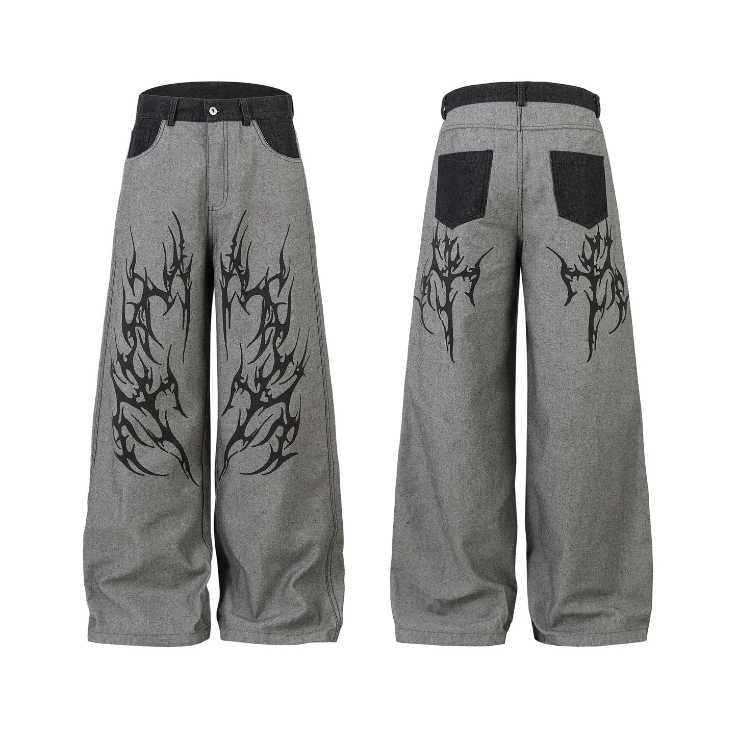Tribal Flame Print | Baggy Jeans