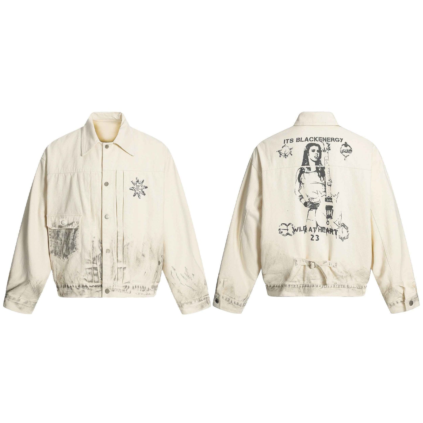 Distressed Washed Graphic | Street Jacket