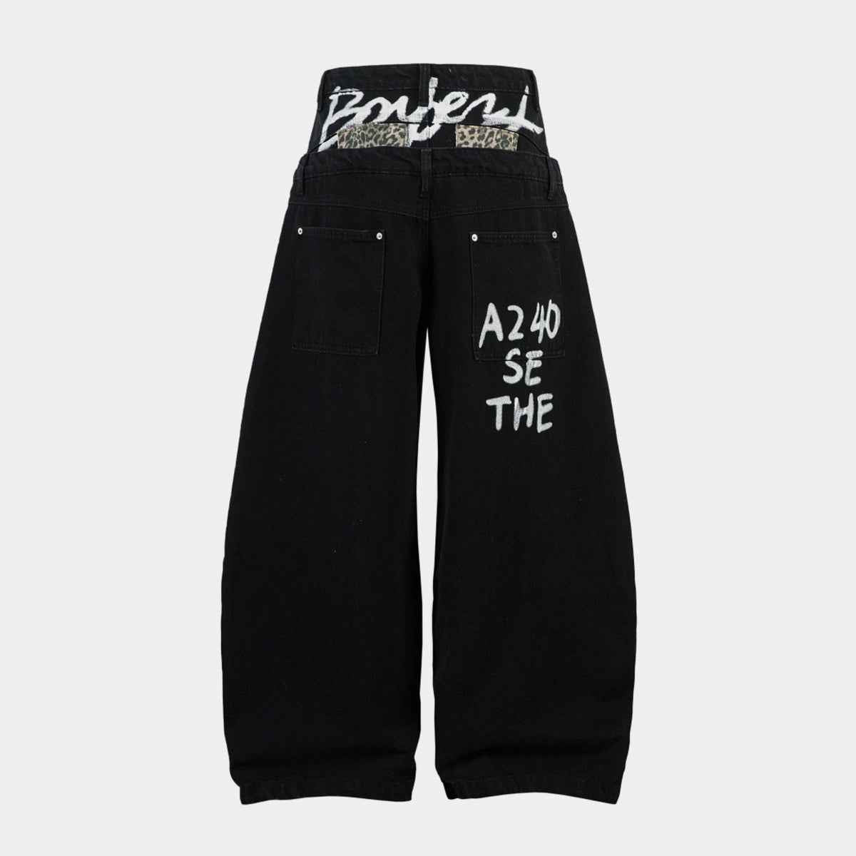 Leopard Graffiti | Patch Jeans Pants