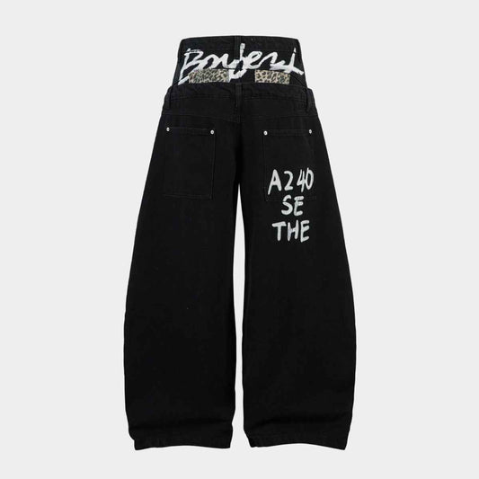 Leopard Graffiti | Patch Jeans Pants