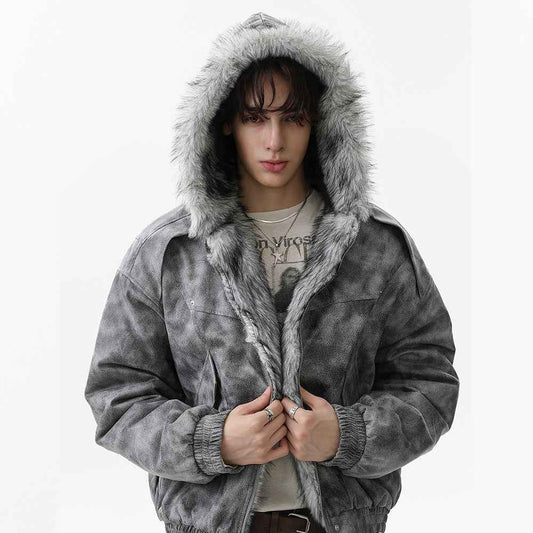 Distressed Washed | Hooded Oversized Jacket