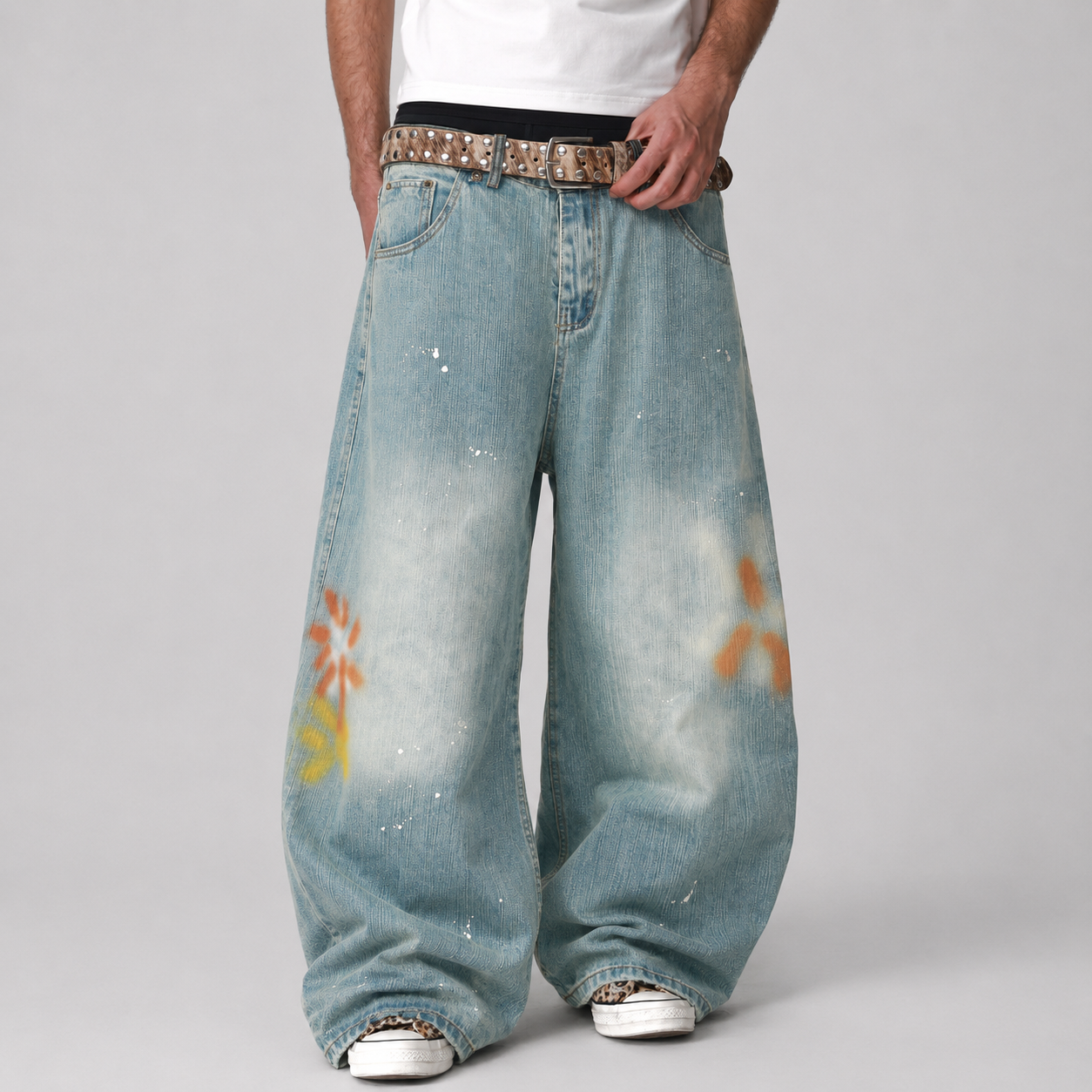 Washed Slub Machete Dye Jeans