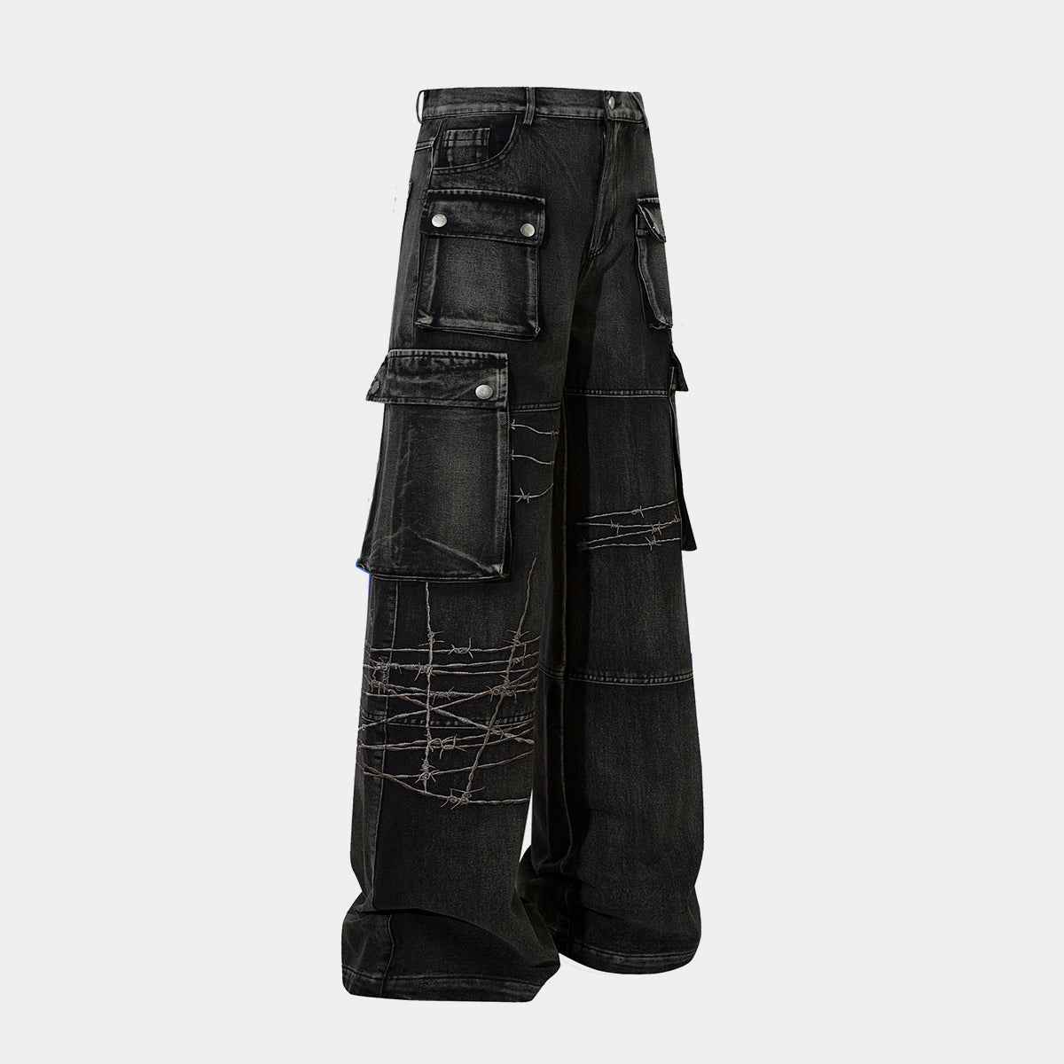 Barbed Wire Print | Baggy Jeans
