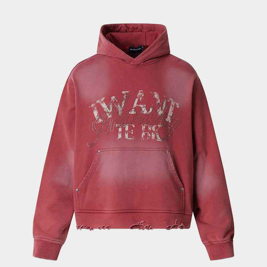 Letter Print | Oversized Washed Hoodie