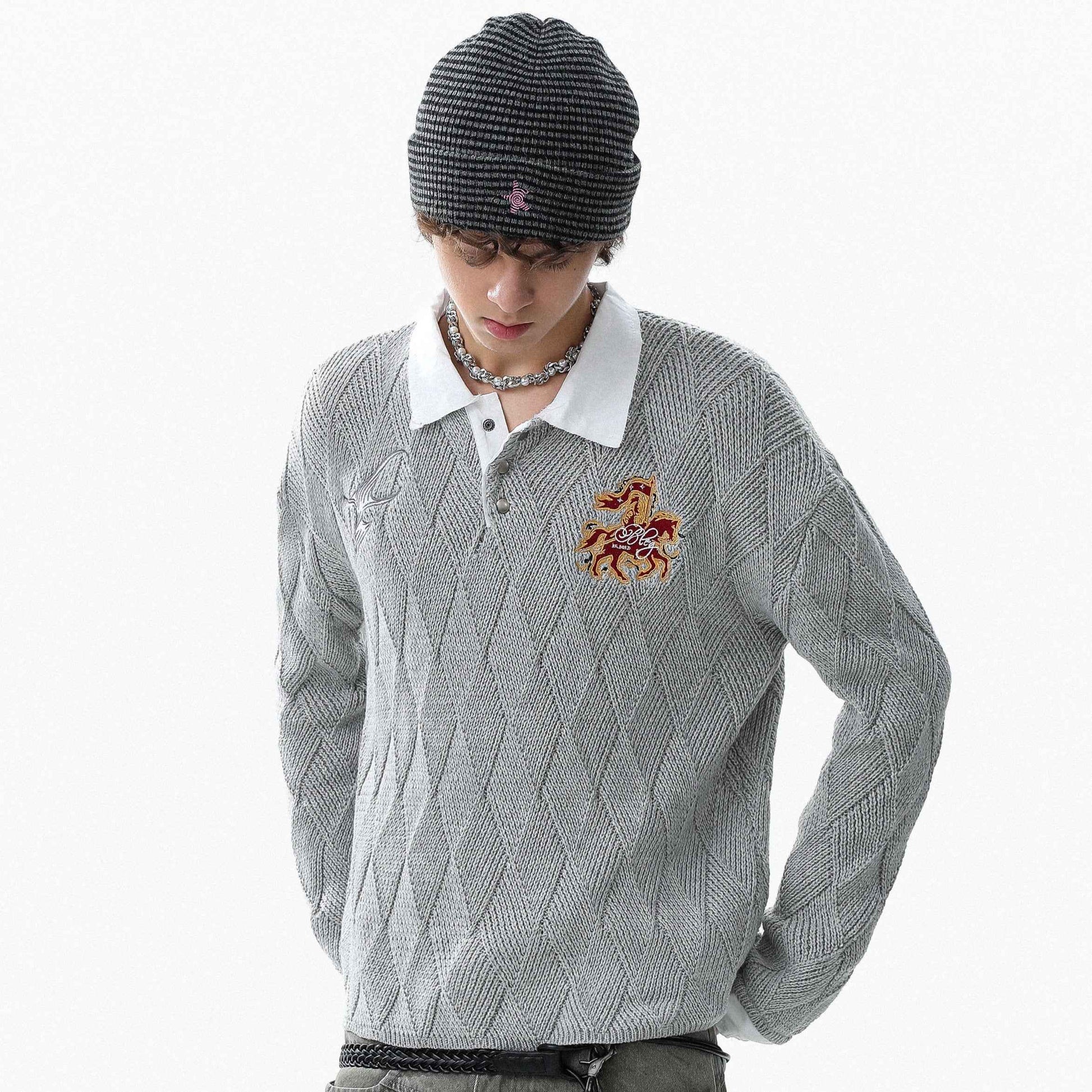 Academy Embroidered | Knit Polo Shirt