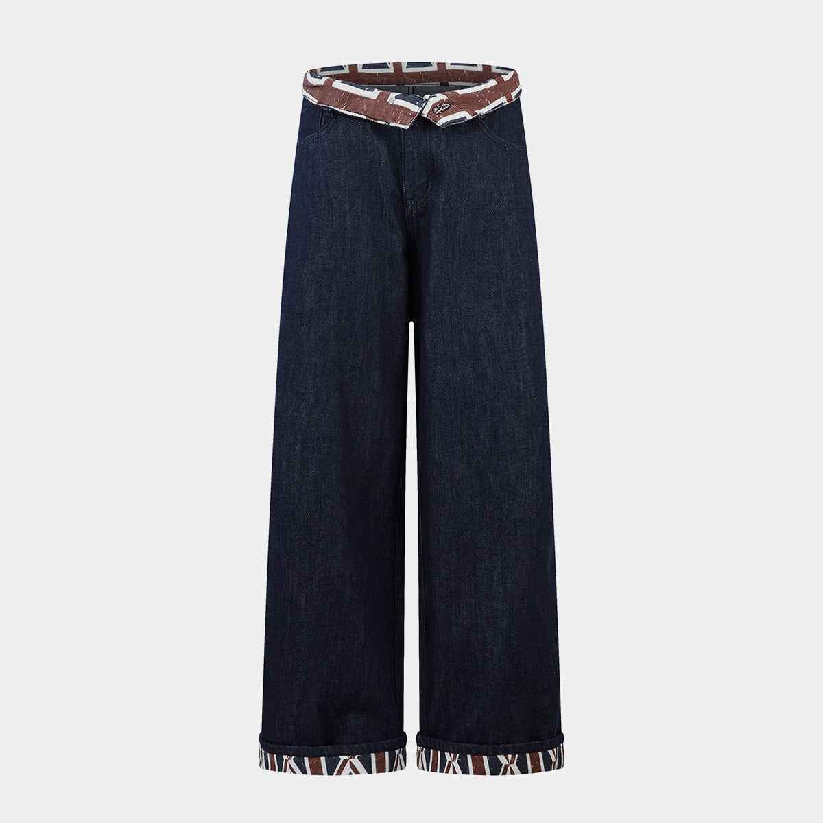 Retro Spliced Streetwear Denim | Y2K Wide Leg Baggy Jeans