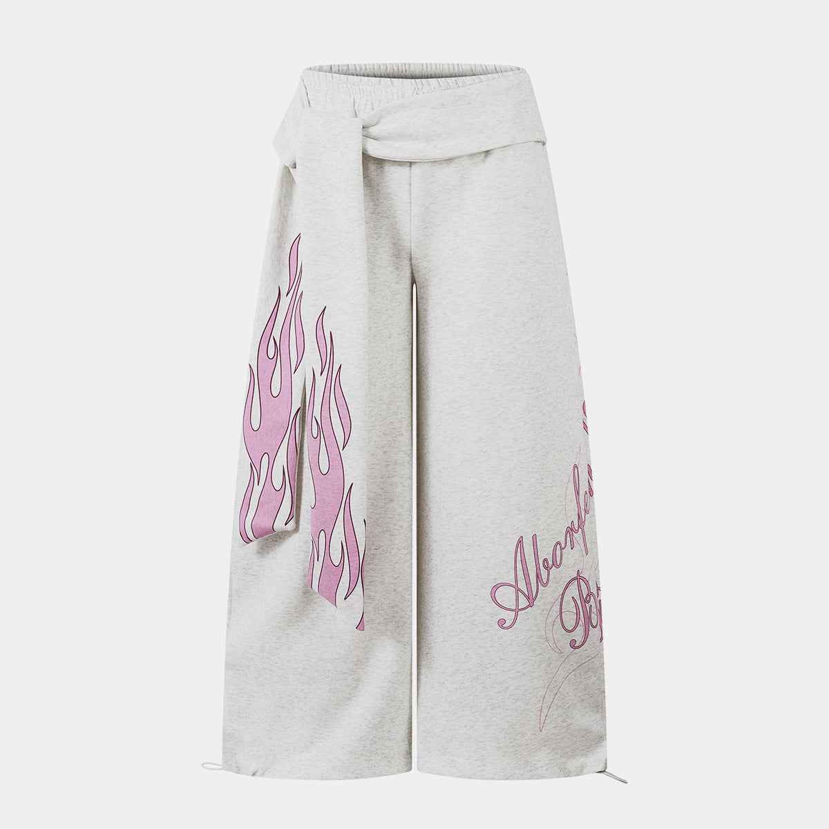 Flame Print Sweatpants | Baggy Streetwear Trousers