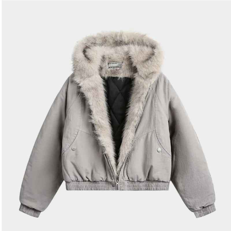 Spliced Fur | Hooded Quilted Jacket