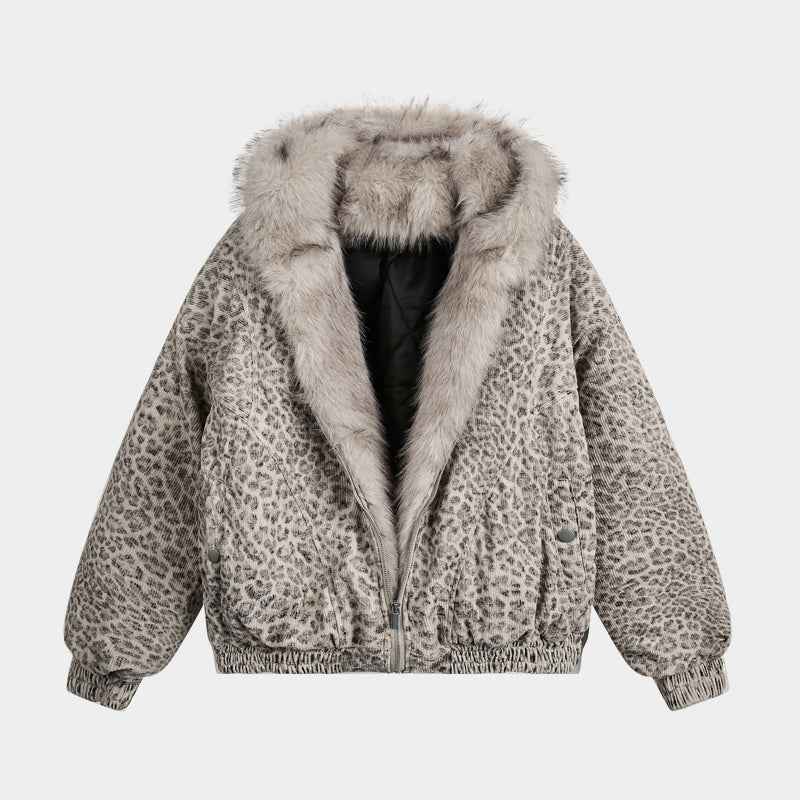 Leopard Patterned / Faux Fur Jacket