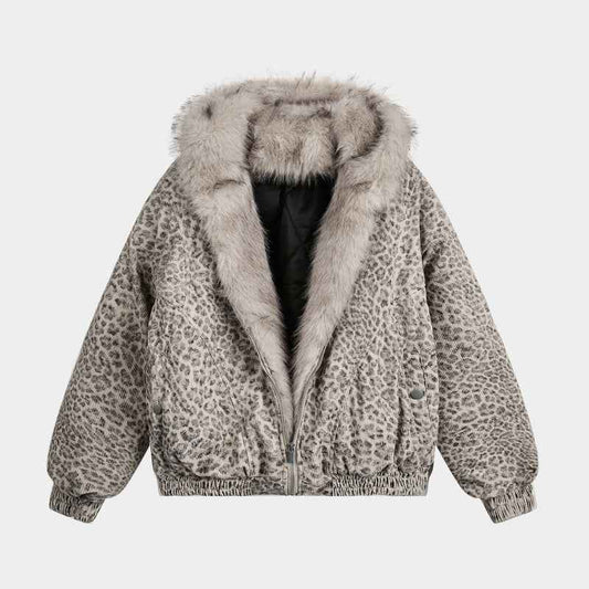 Leopard Patterned / Faux Fur Jacket