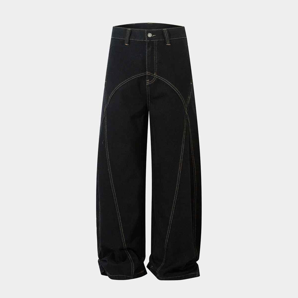 Geometric Stitch | Black Jeans