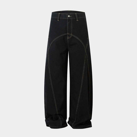 Geometric Stitch | Black Jeans