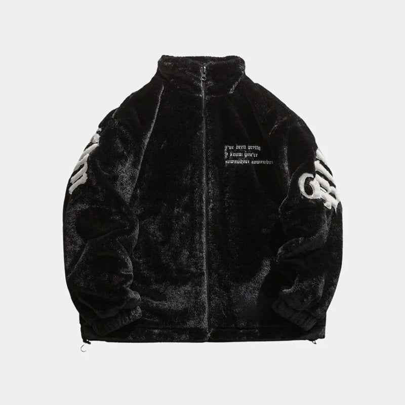 Streetwear Outerwear | Gothic Fleece Jacket