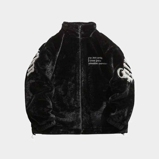 Streetwear Outerwear | Gothic Fleece Jacket