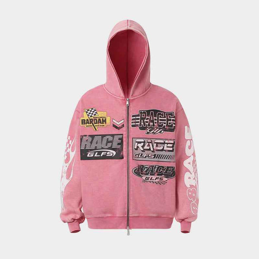 Washed Racing | Zip Up Hoodie