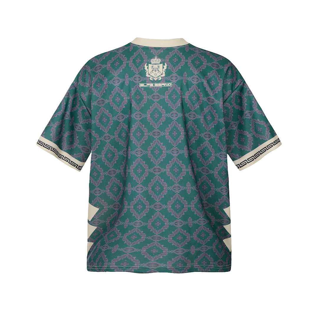 Always Strive Green Patterned Jersey V-Neck T-Shirt