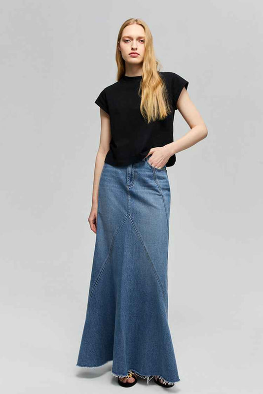 Ocean Wave Denim Skirt HJ821