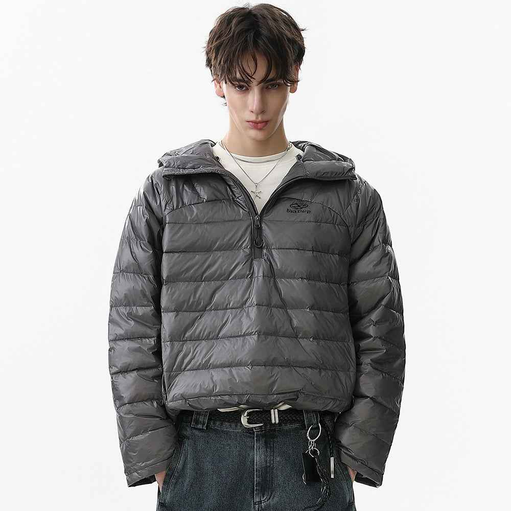 Lightweight Half-Zip | Hooded Puffer Jacket