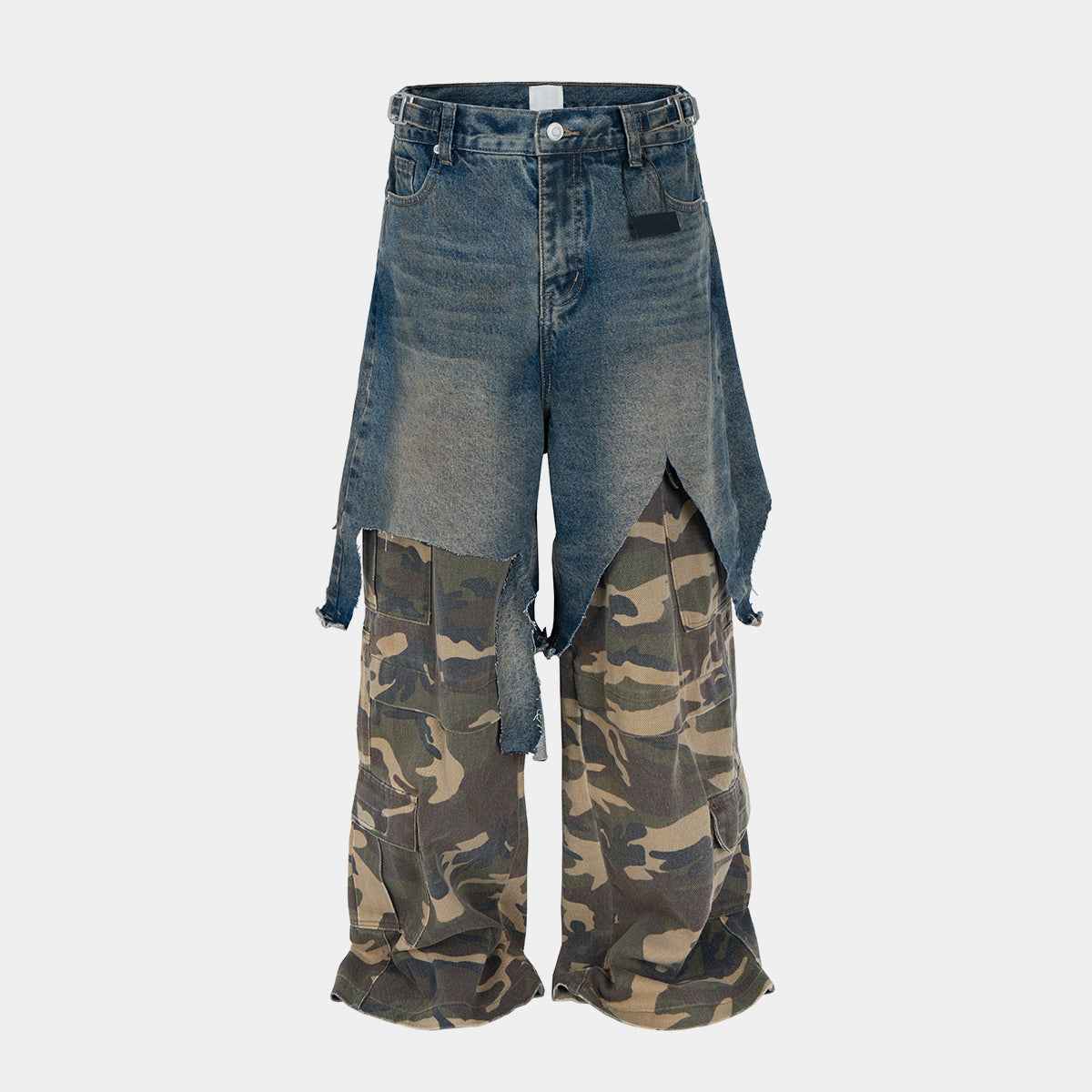 Deconstructed Denim Camo | Layered Jeans