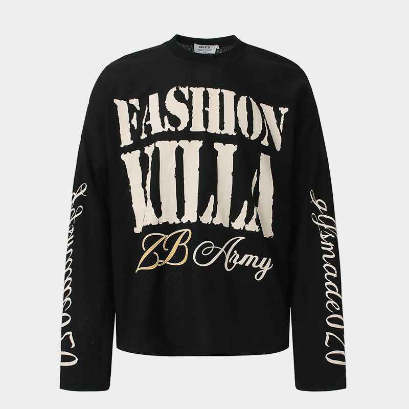 Graphic Letter Sweatshirt | Crew Neck Long Sleeve Pullover