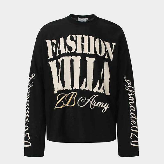 Graphic Letter Sweatshirt | Crew Neck Long Sleeve Pullover