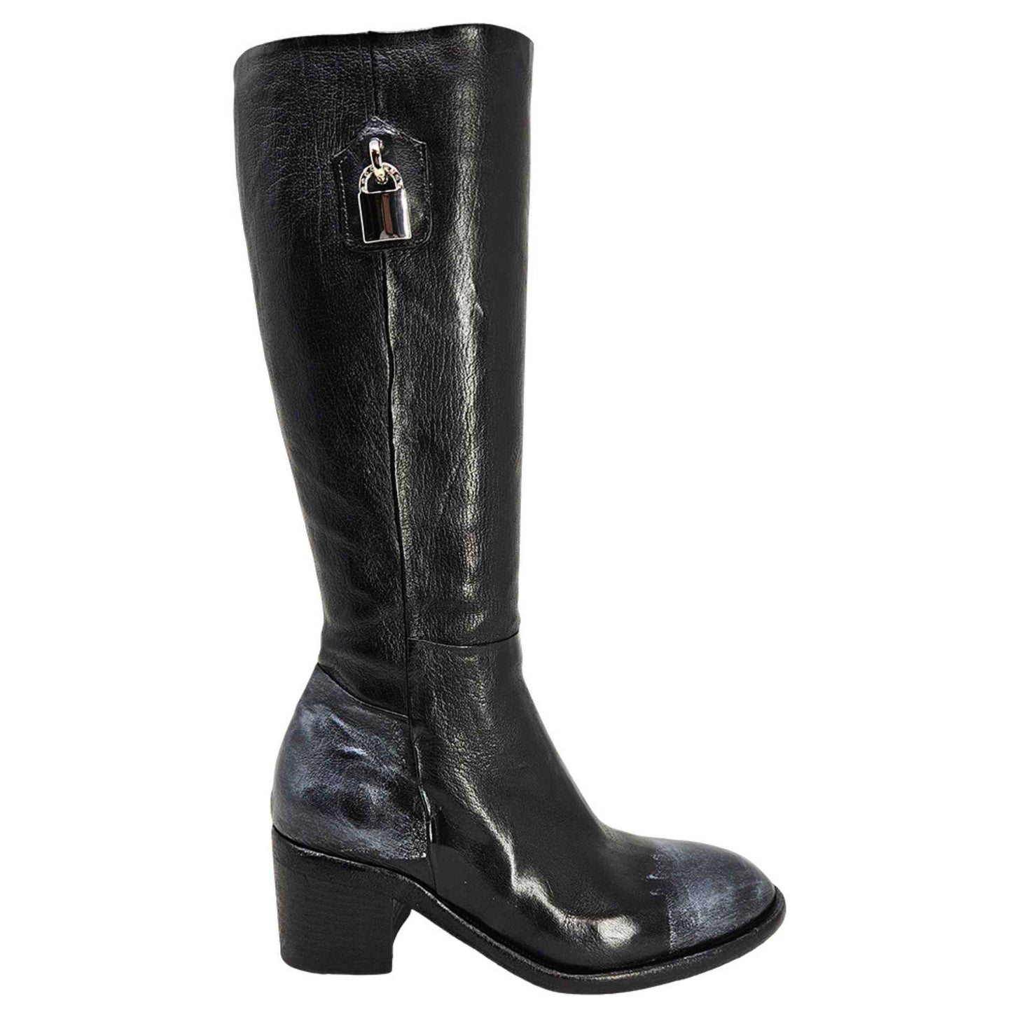 Black Tall Hand Rubbed Lock Boot