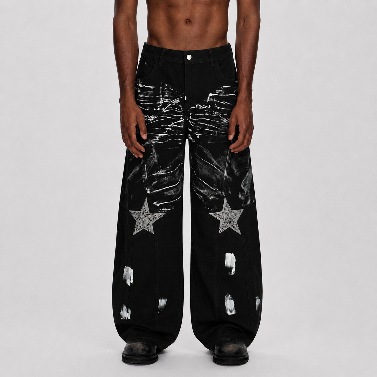Street Star Painted Barrel Jeans