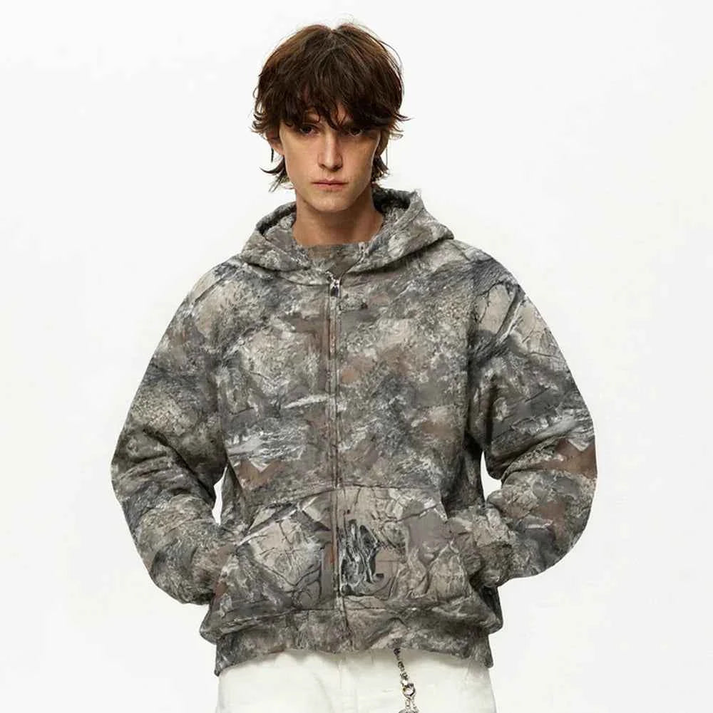 Woodland Spirit | Camouflage Zip-Up Hoodie