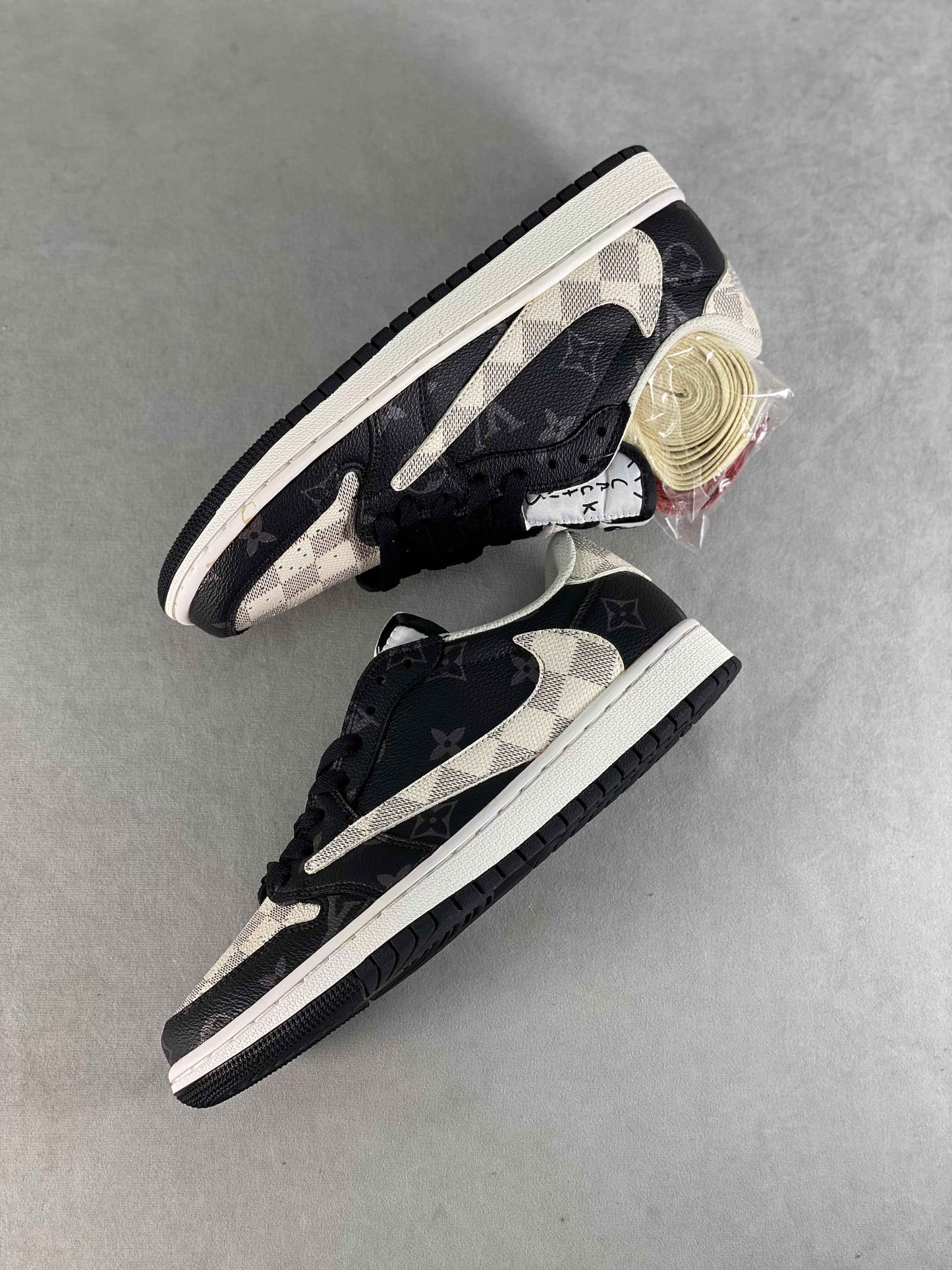 Custom Travis Scott Fragment Air Jordan 1 Low TS x Monogram DM7866-512 SneakerNational