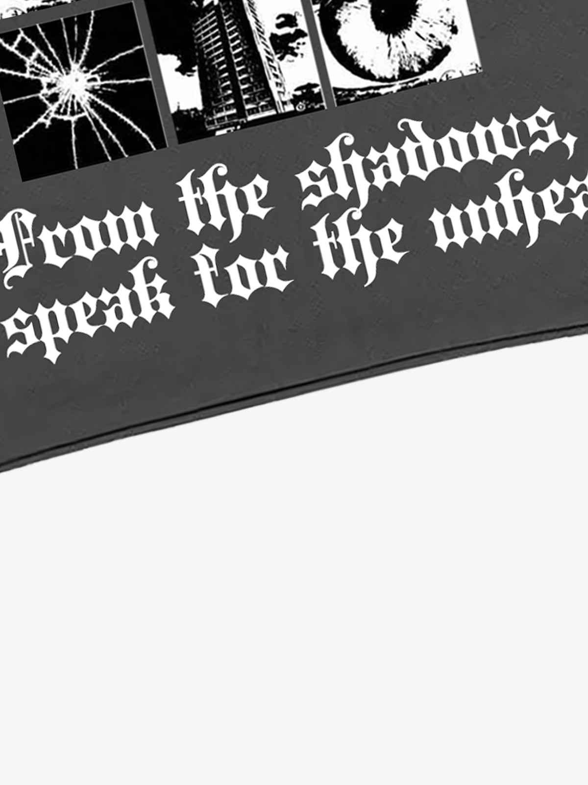 Gothic Text Graphic Cut-Off Sleeveless T-Shirt