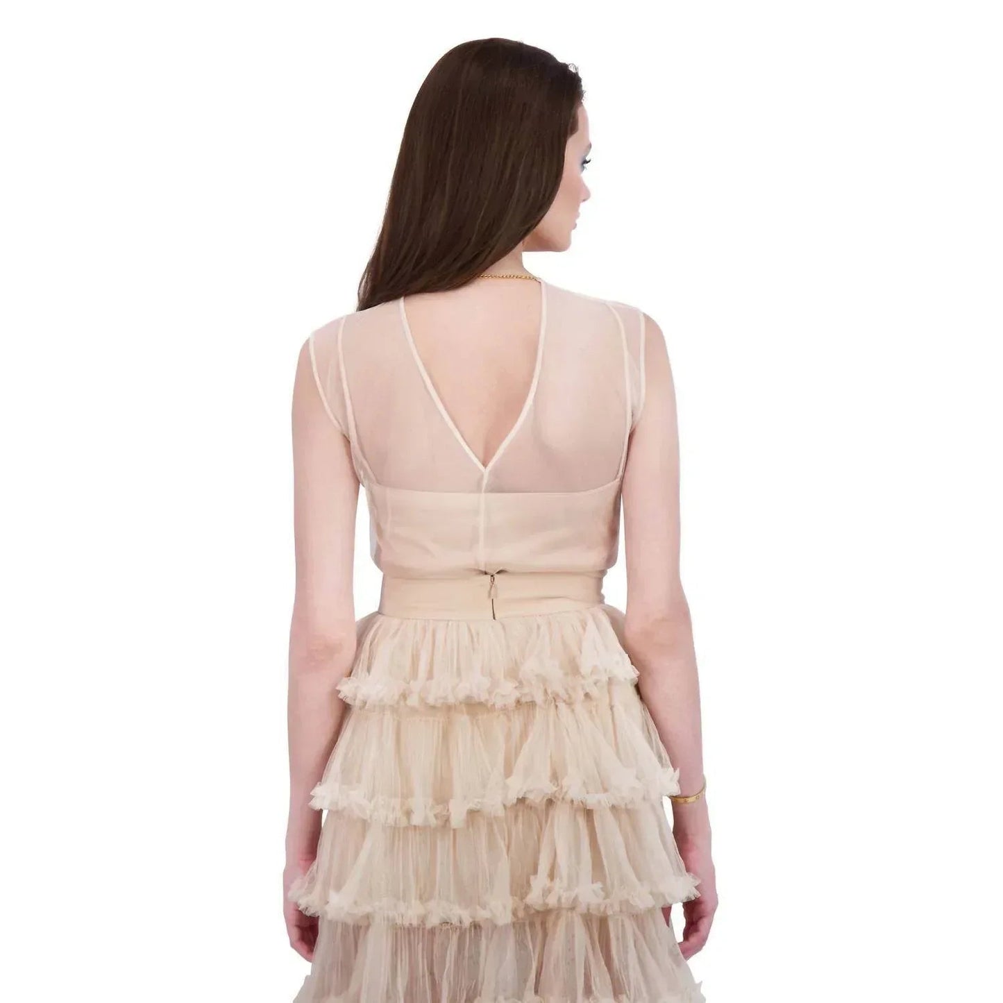Gilded Fairy Crew Neck Tulle Top