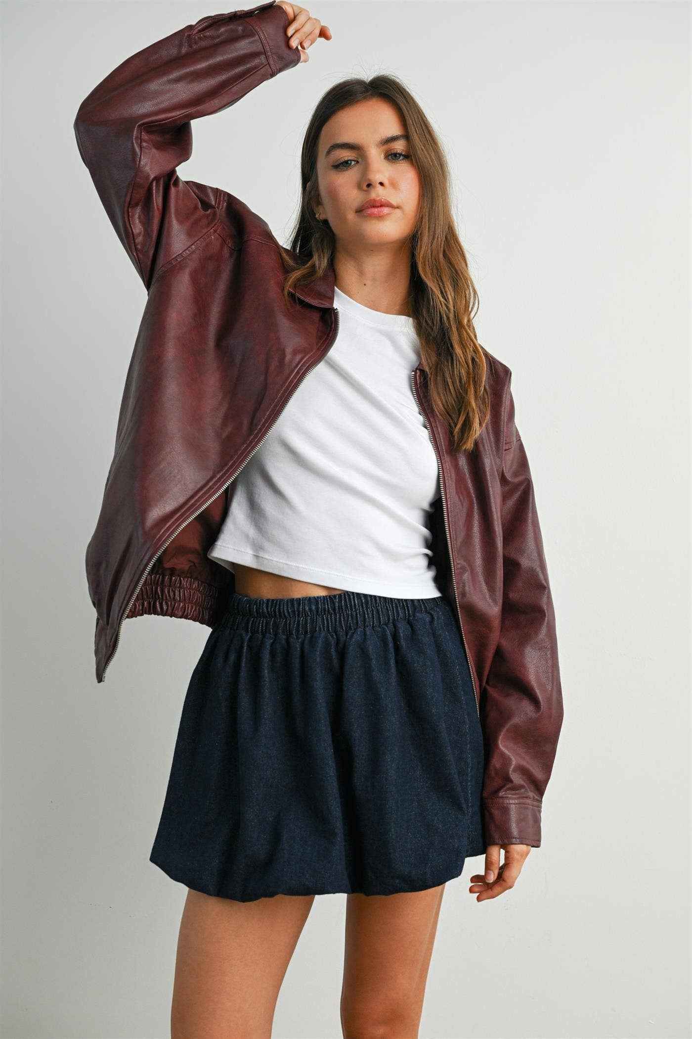 Alexandria Collared Leather Jacket
