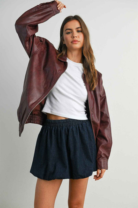 Alexandria Collared Leather Jacket