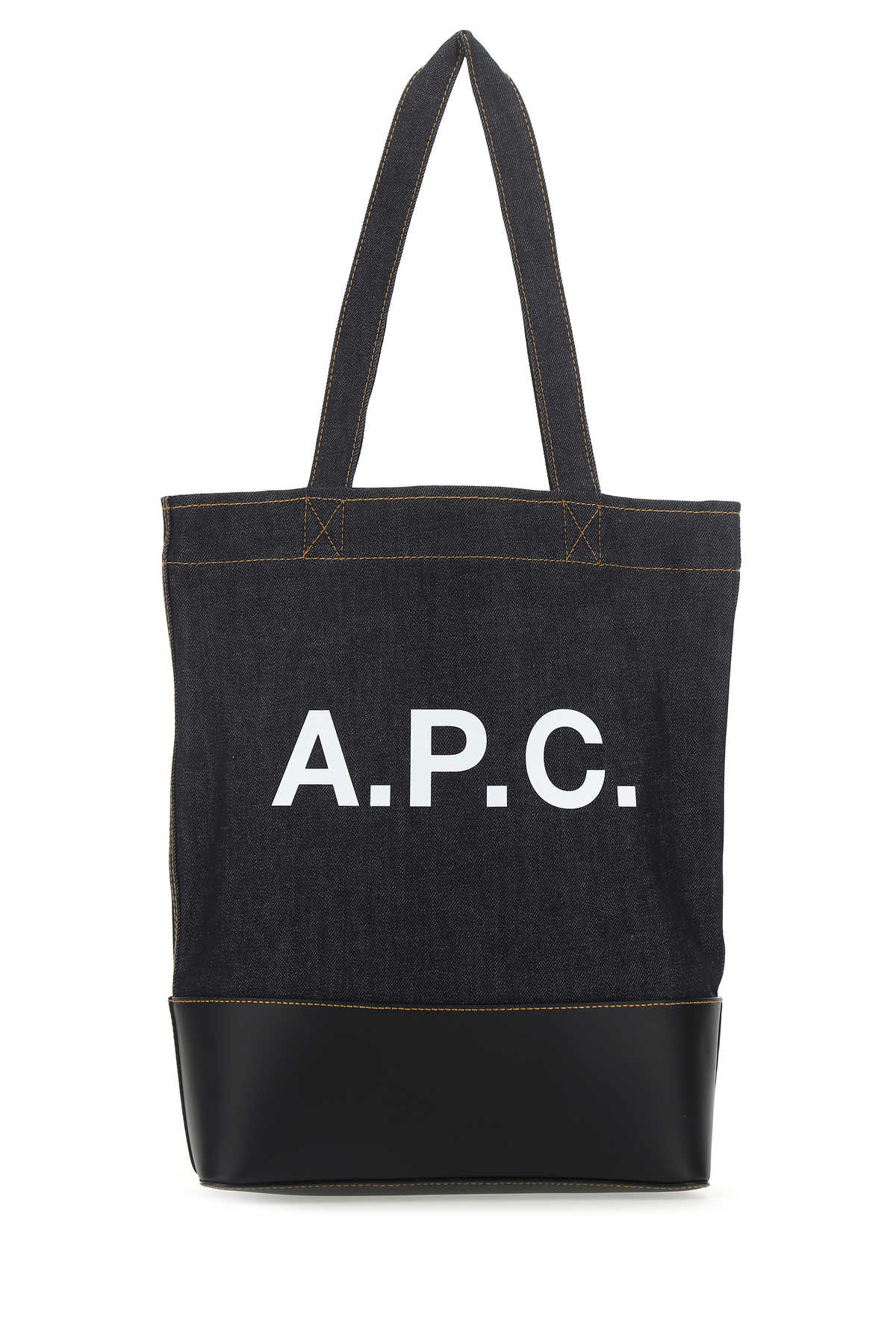 A.P.C. Men Blue Denim And Leather Shopping Bag - JUSTLUXURY