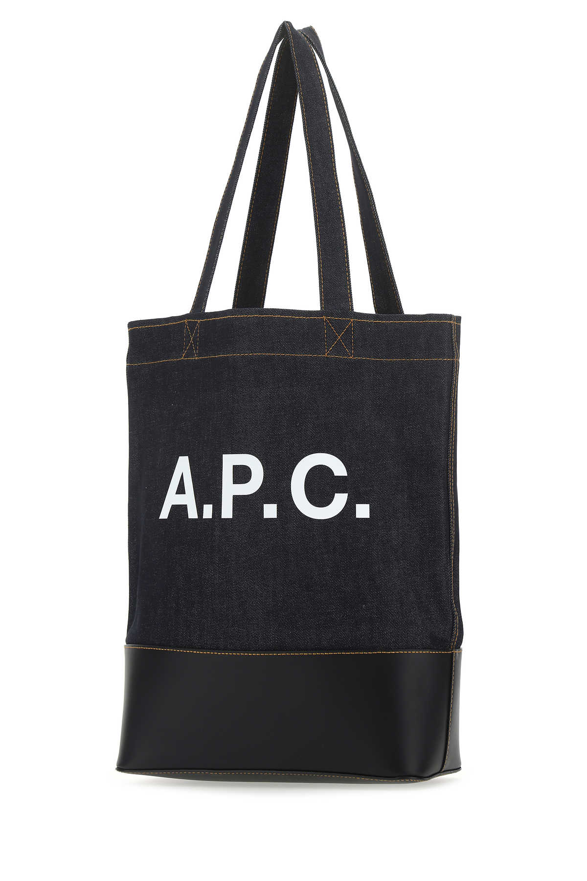 A.P.C. Men Blue Denim And Leather Shopping Bag - JUSTLUXURY