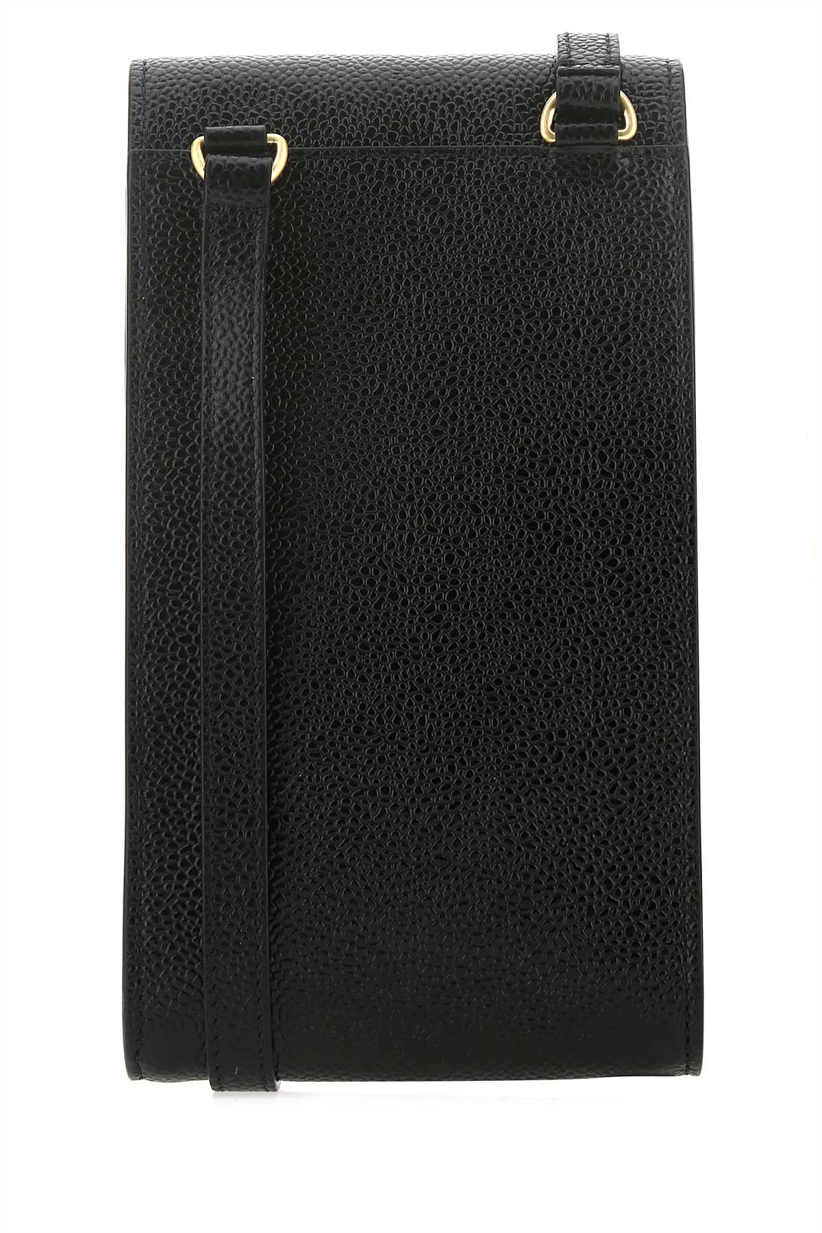 Thom Browne Men Black Leather Phone Holder