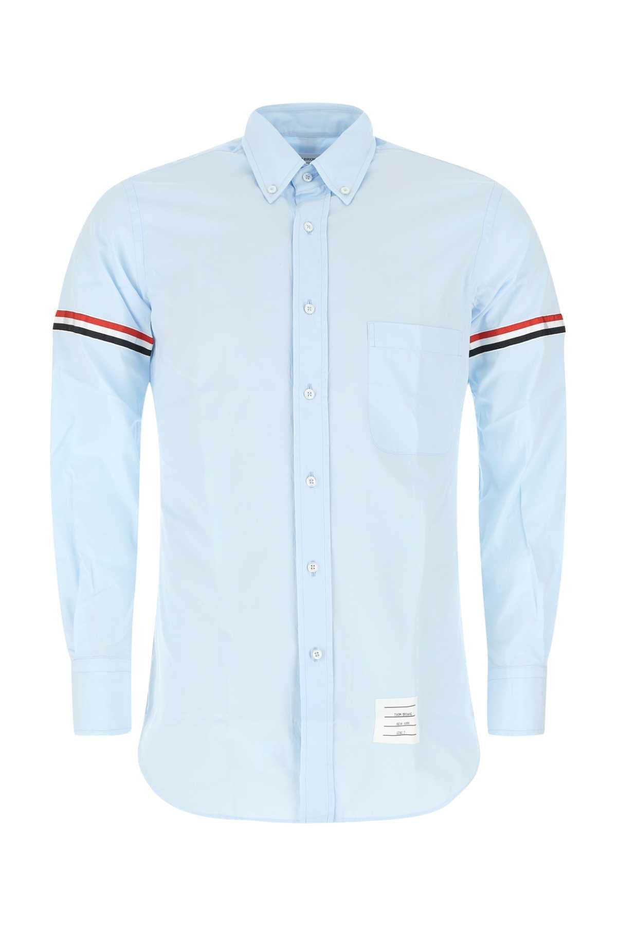 Thom Browne Men Powder Blue Cotton Shirt - JUSTLUXURY
