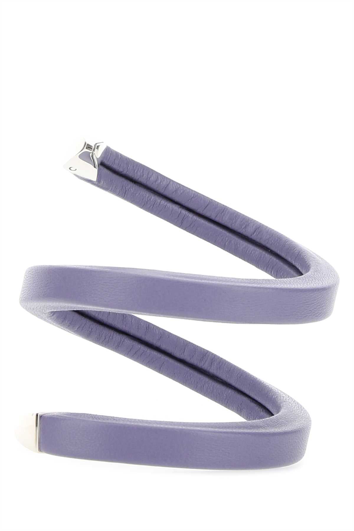 Bottega Veneta Women Lilac Nappa Leather Bracelet - JUSTLUXURY