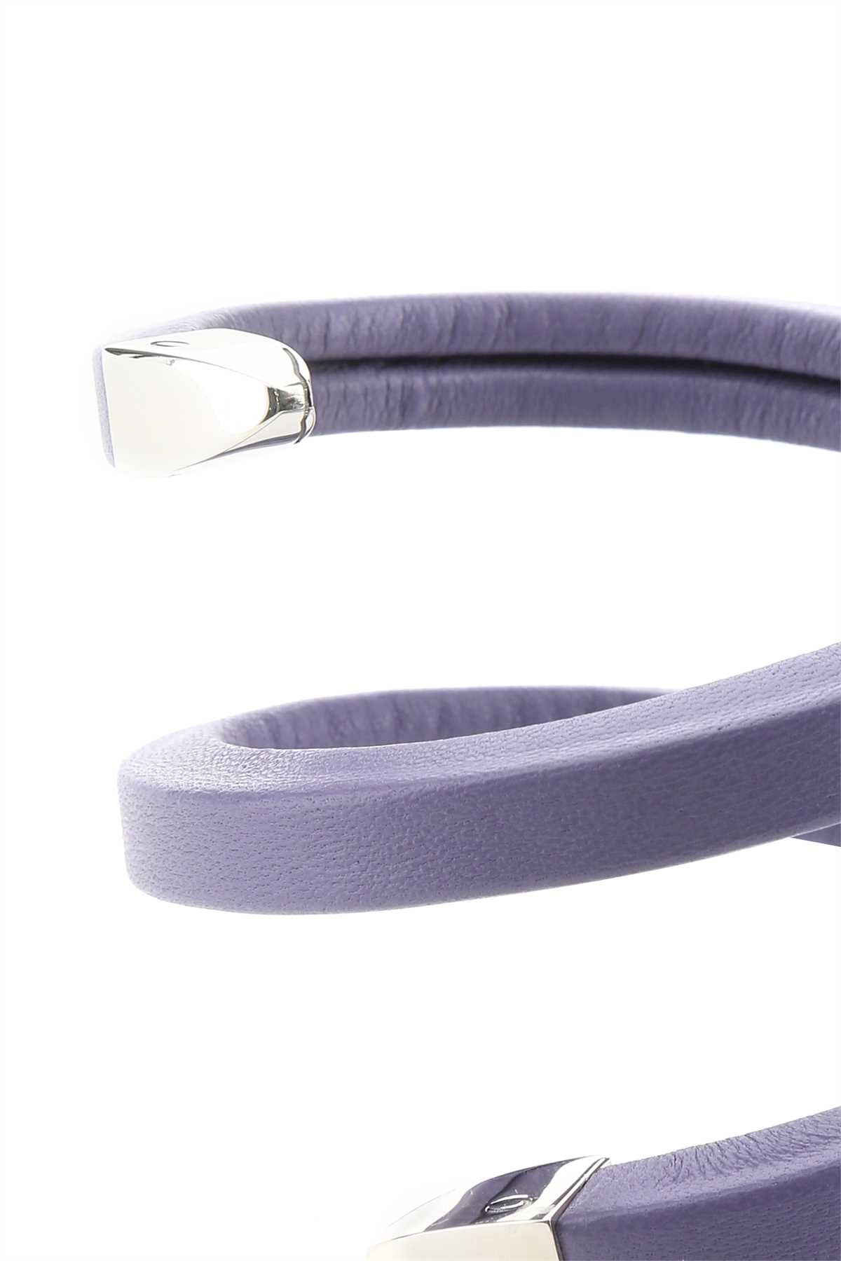 Bottega Veneta Women Lilac Nappa Leather Bracelet - JUSTLUXURY