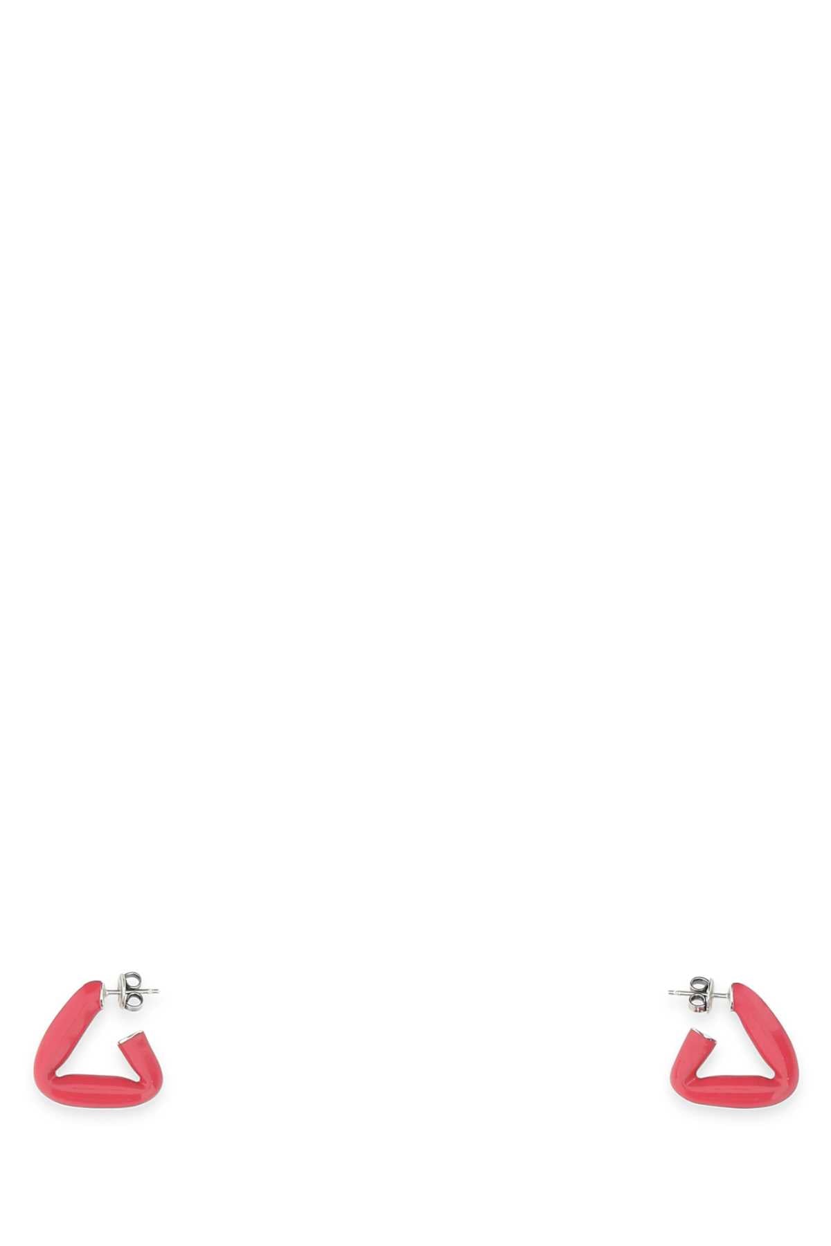 Bottega Veneta Women Fuchsia 925 Silver Fold Earrings - JUSTLUXURY