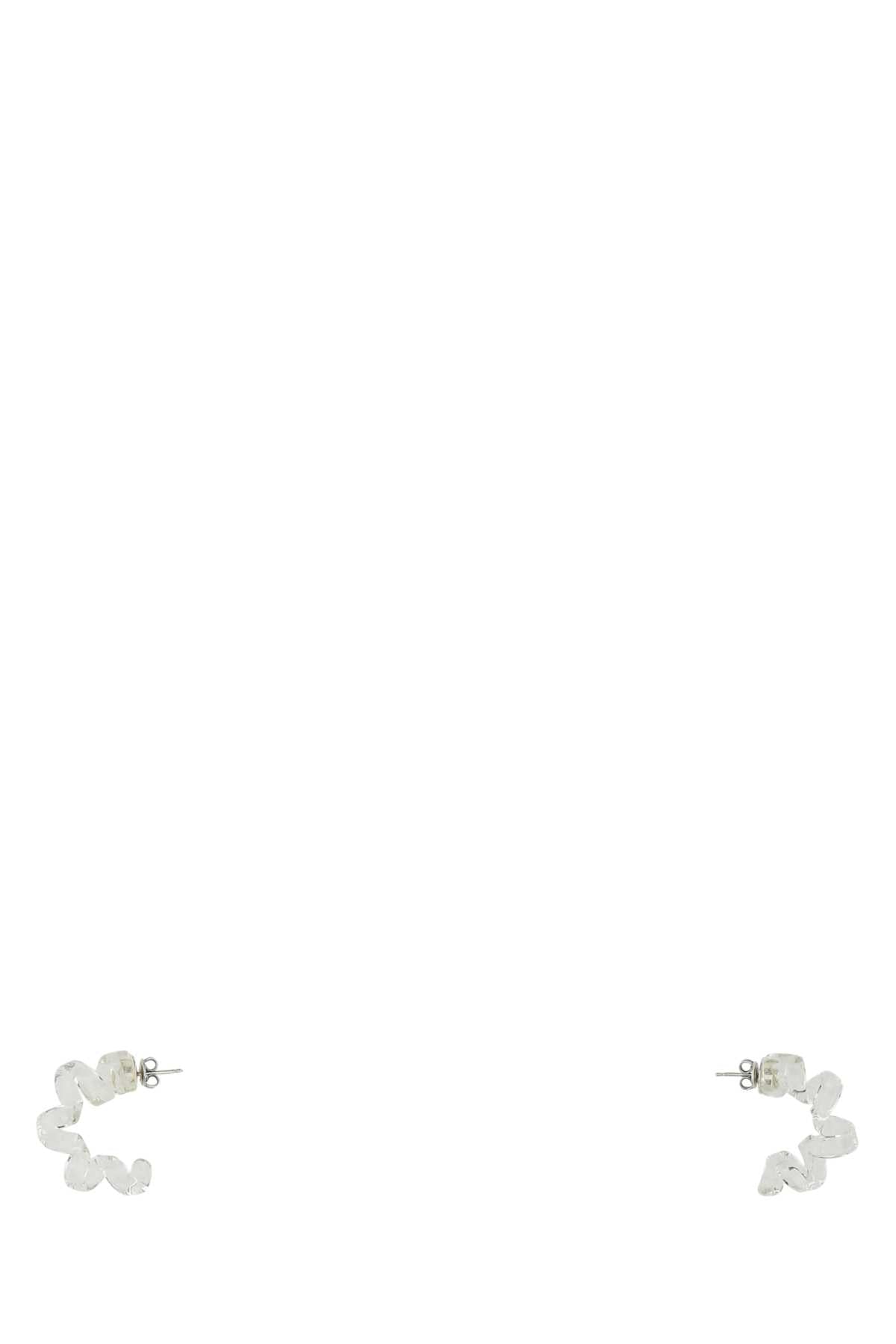 Bottega Veneta Women Transparent Glass Turn Earrings - JUSTLUXURY