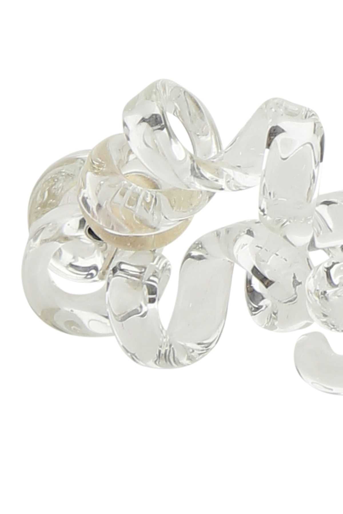 Bottega Veneta Women Transparent Glass Turn Earrings - JUSTLUXURY