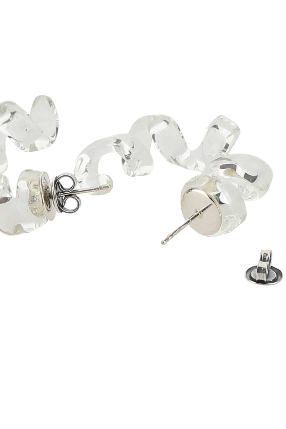 Bottega Veneta Women Transparent Glass Turn Earrings - JUSTLUXURY