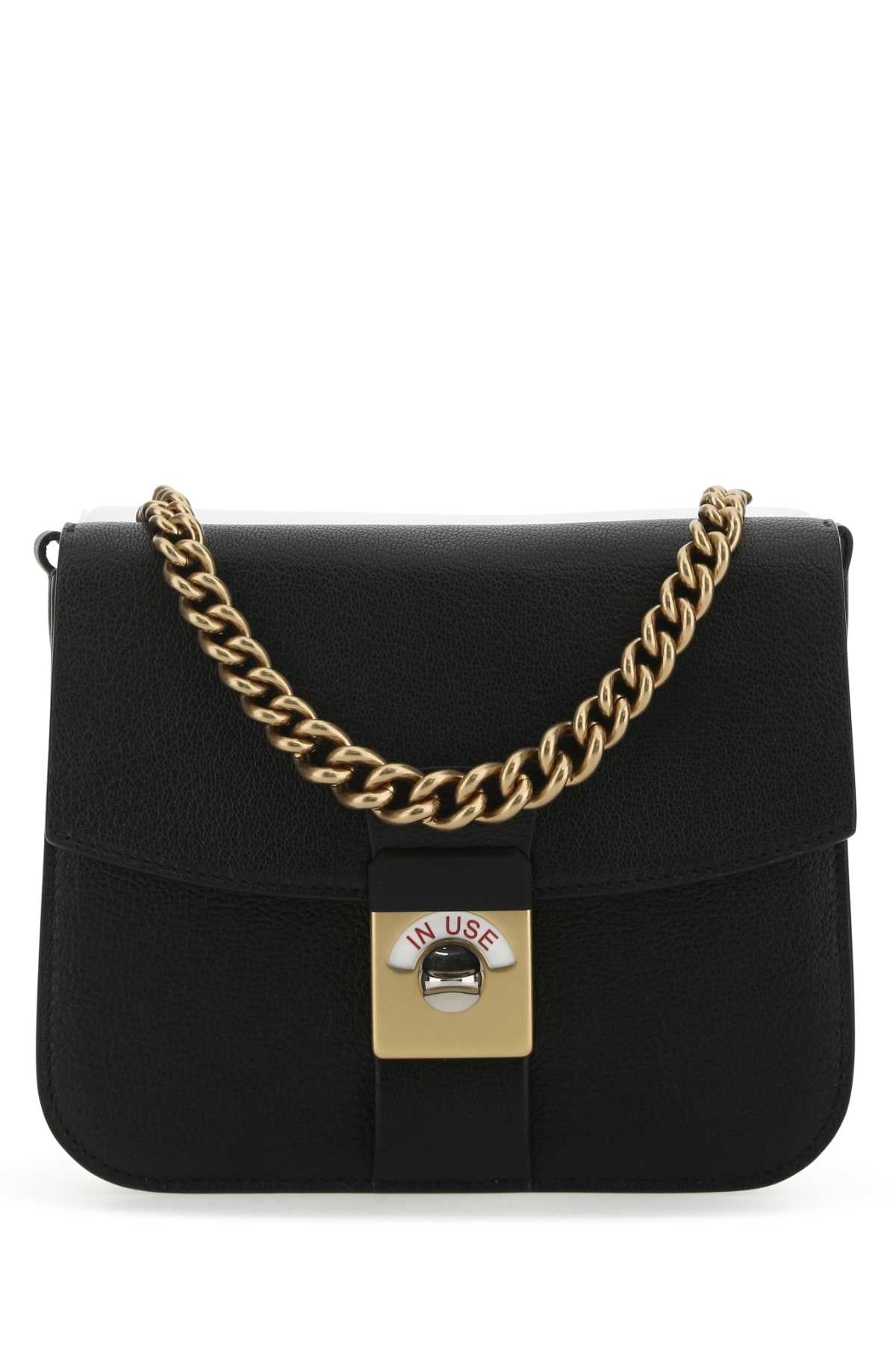 Maison Margiela Women Two-Tone Leather And Cotton New Lock Square Handbag - JUSTLUXURY