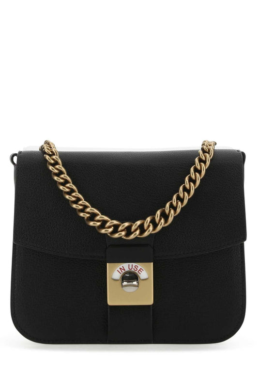 Maison Margiela Women Two-Tone Leather And Cotton New Lock Square Handbag