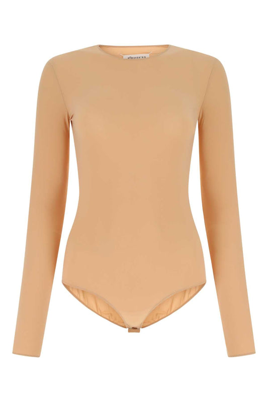 Maison Margiela Women Skin Pink Stretch Nylon Bodysuit