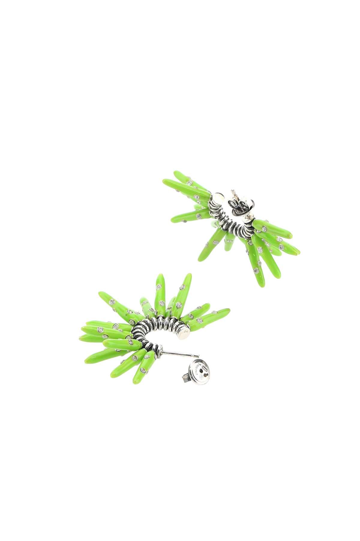 Bottega Veneta Women Acid Green 925 Silver Cone Earrings - JUSTLUXURY